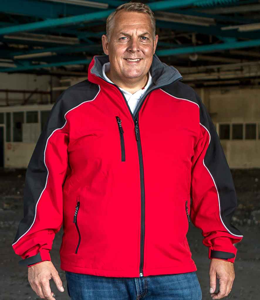 Result Work-Guard Hooded Soft Shell Jacket | Red/Black
