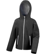 Result Core Kids TX Performance Hooded Soft Shell Jacket | Black/Grey thumbnail 1
