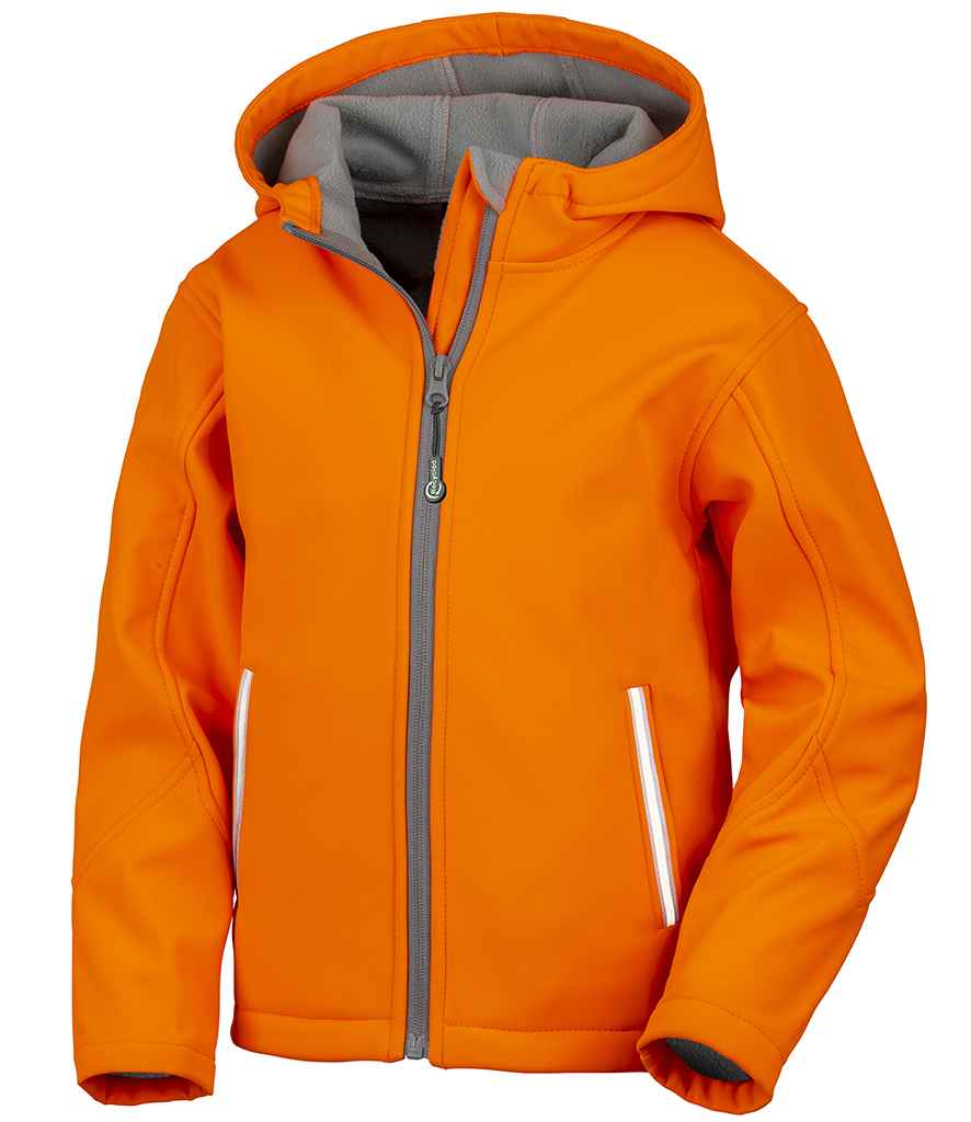 Result Core Kids TX Performance Hooded Soft Shell Jacket | Neon Orange