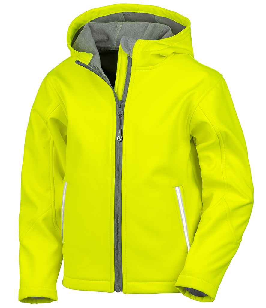 Result Core Kids TX Performance Hooded Soft Shell Jacket | Neon Yellow