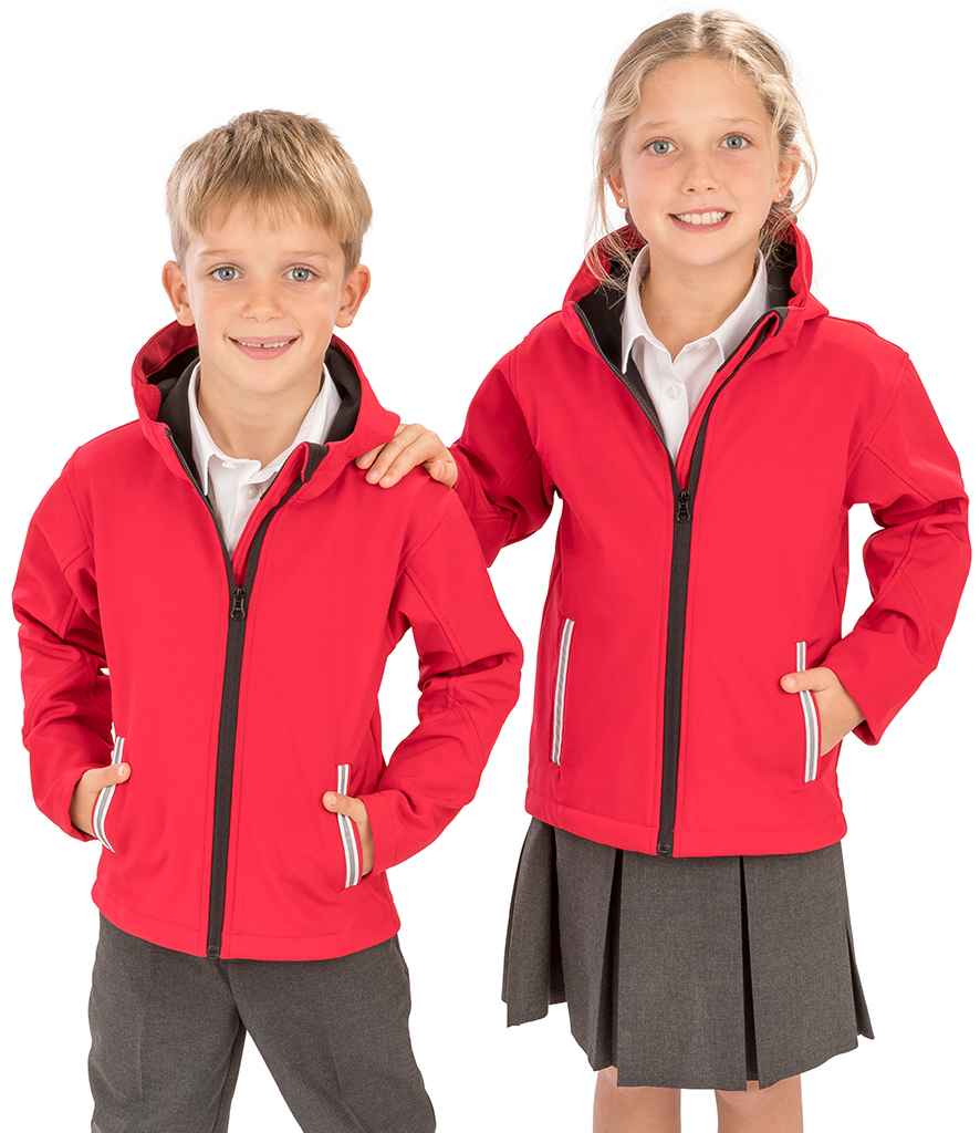 Result Core Kids TX Performance Hooded Soft Shell Jacket | Red/Black