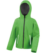 Result Core Kids TX Performance Hooded Soft Shell Jacket | Vivid Green/Black thumbnail 1