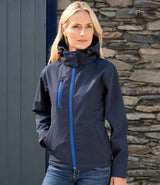 Result Core Ladies Hooded Soft Shell Jacket | Navy/Royal Blue thumbnail 1
