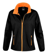 Result Core Ladies Printable Soft Shell Jacket | Black/Orange thumbnail 1