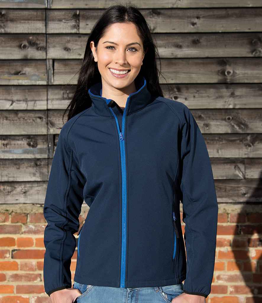 Result Core Ladies Printable Soft Shell Jacket | Navy/Royal Blue