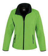 Result Core Ladies Printable Soft Shell Jacket | Vivid Green/Black thumbnail 2