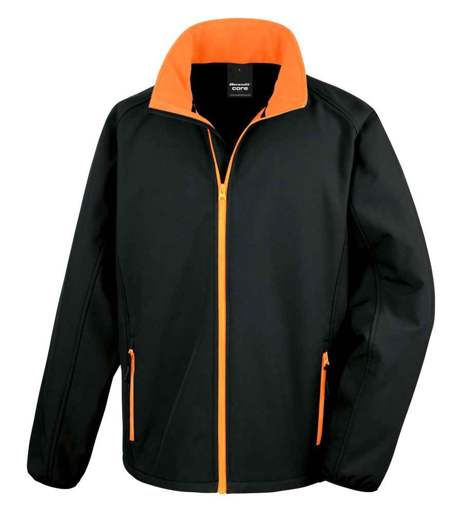 Result Core Printable Soft Shell Jacket | Black/Orange