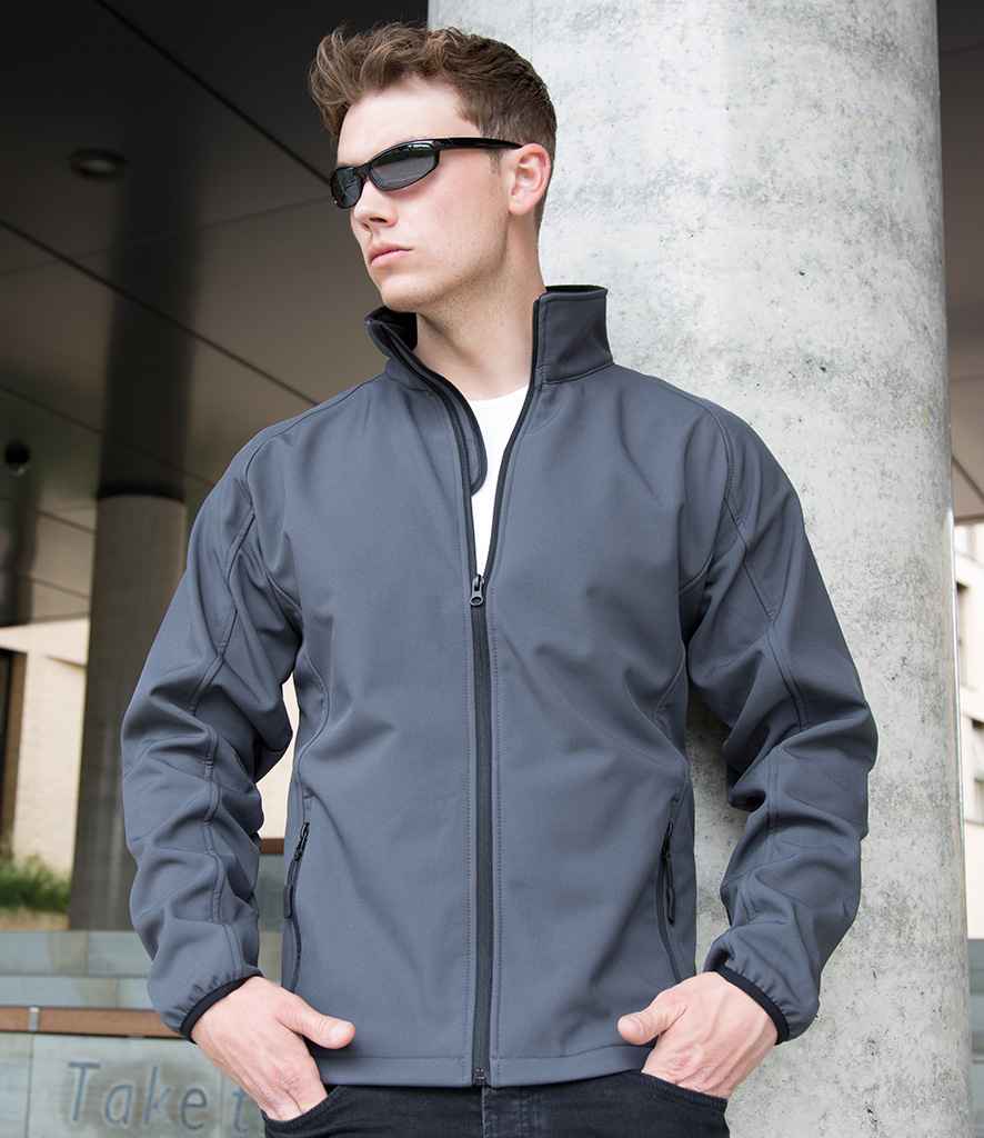Result Core Printable Soft Shell Jacket | Charcoal/Black