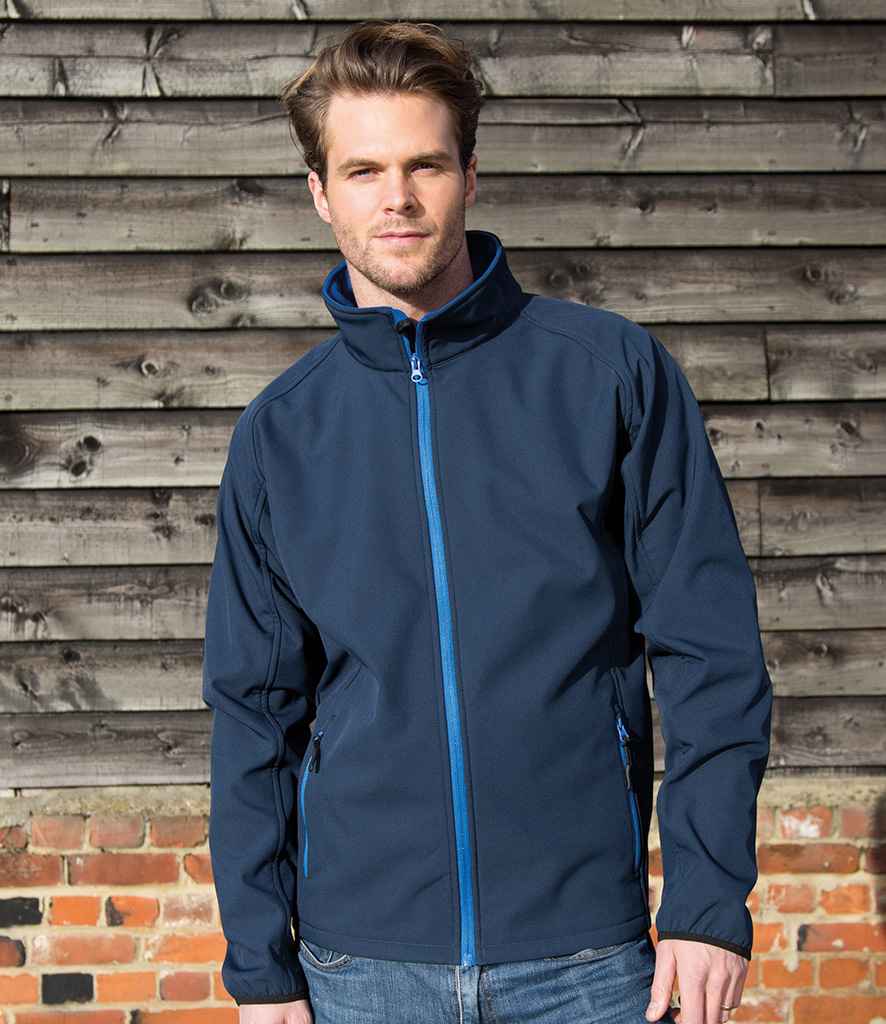 Result Core Printable Soft Shell Jacket | Navy/Royal Blue