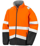 Result Safe-Guard Printable Safety Soft Shell Jacket | Fluorescent Orange/Black thumbnail 2