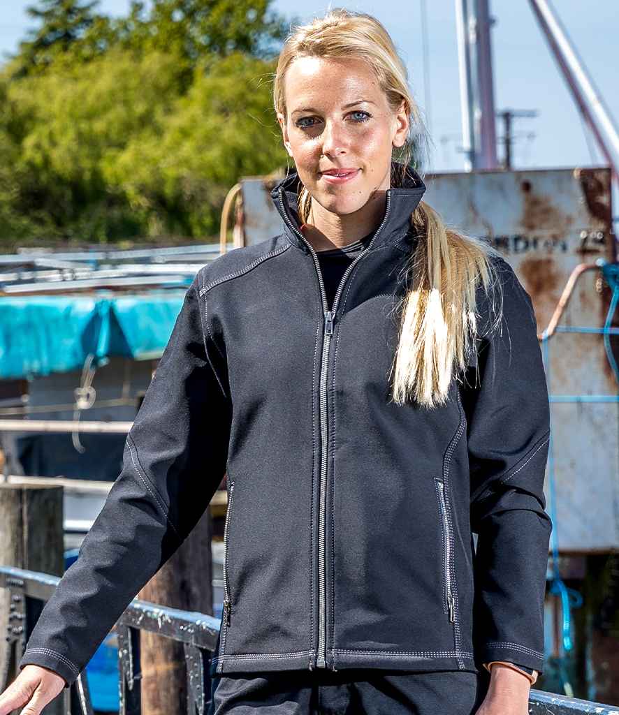 Result Work-Guard Ladies Treble Stitch Soft Shell Jacket | Black