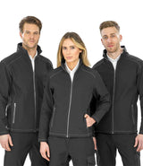 Result Work-Guard Ladies Treble Stitch Soft Shell Jacket | Black thumbnail 2