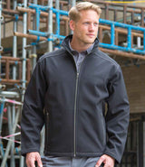 Result Work-Guard Treble Stitch Soft Shell Jacket | Black thumbnail 1