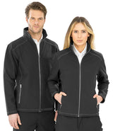 Result Work-Guard Treble Stitch Soft Shell Jacket | Black thumbnail 2