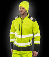 Result Safe-Guard Printable Ripstop Safety Soft Shell Jacket | Fluorescent Yellow/Black thumbnail 1