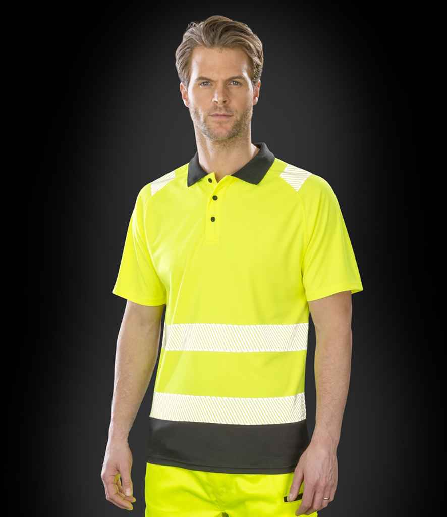 Result Recycled Safety Polo Shirt | Fluorescent Yellow