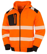 Result Recycled Safety Zip Hoodie | Fluorescent Orange thumbnail 3