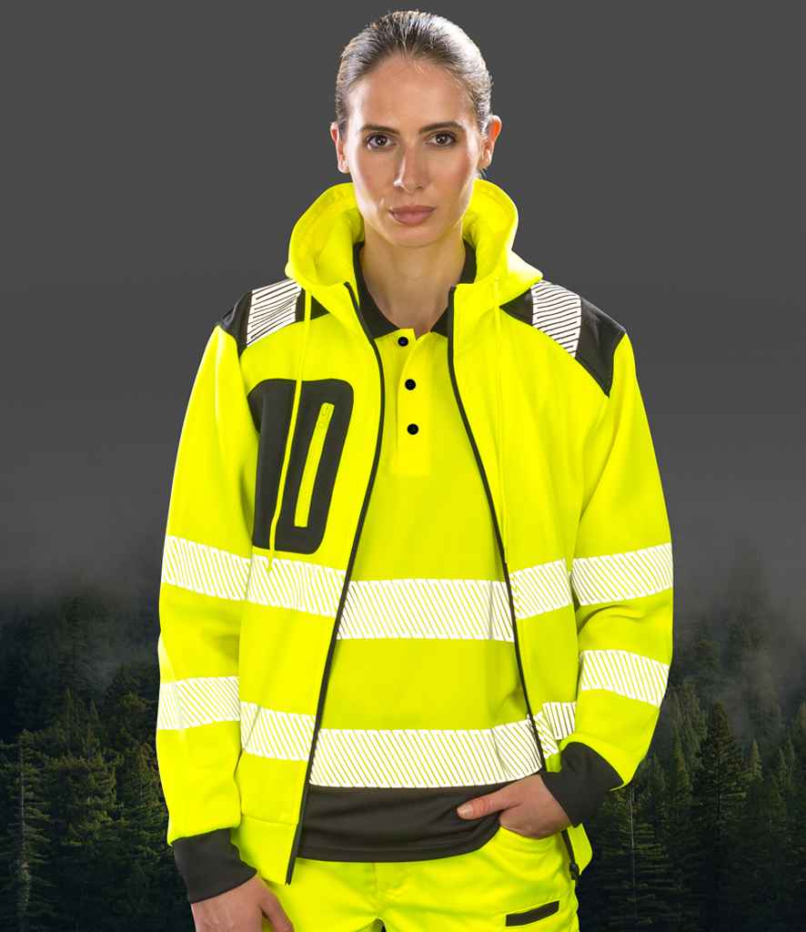 Result Recycled Safety Zip Hoodie | Fluorescent Yellow