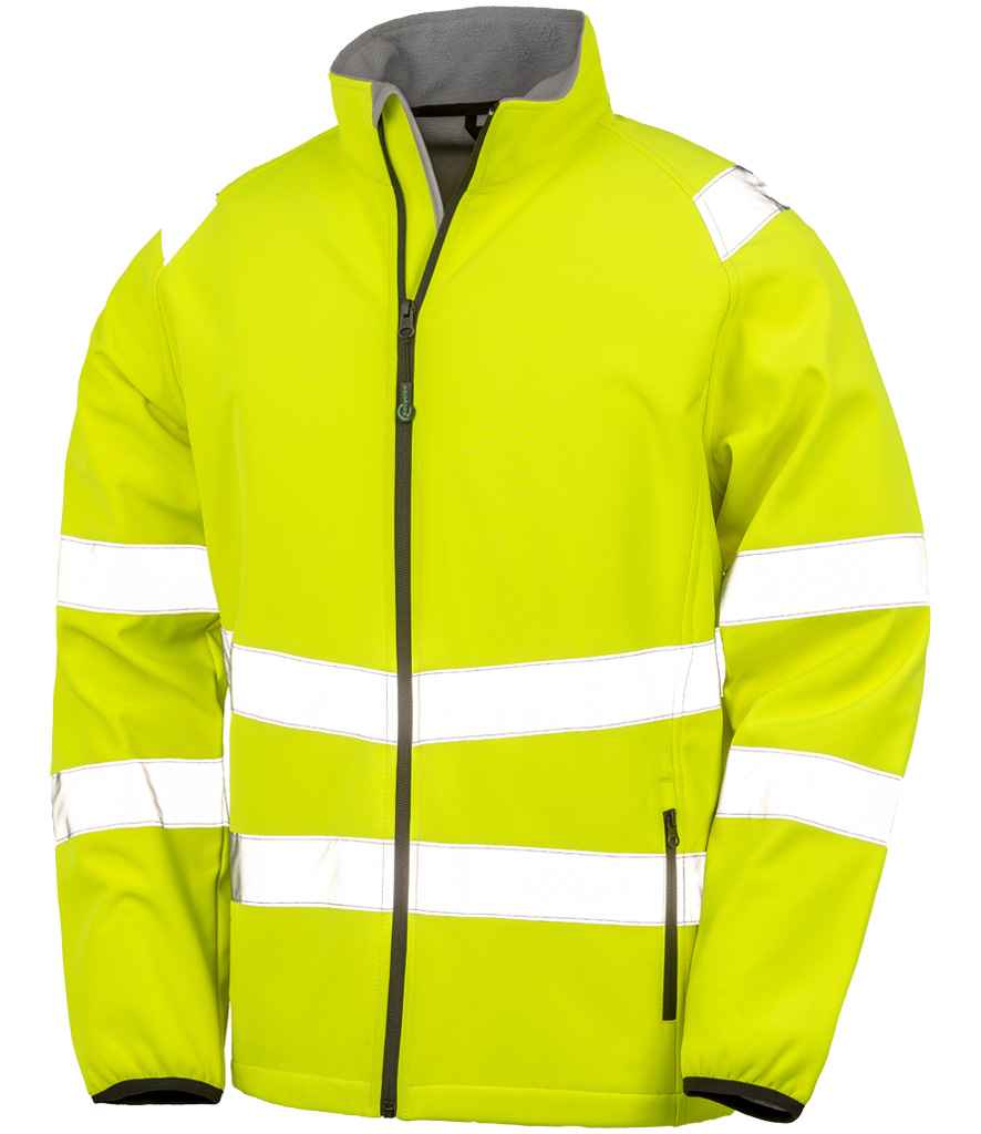 Result Recycled Printable Safety Soft Shell Jacket | Fluorescent Yellow