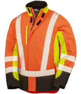Result Recycled Three Layer Printable 3-Tone Safety Soft Shell Jacket | Fluorescent Yellow/Orange/Black thumbnail 2
