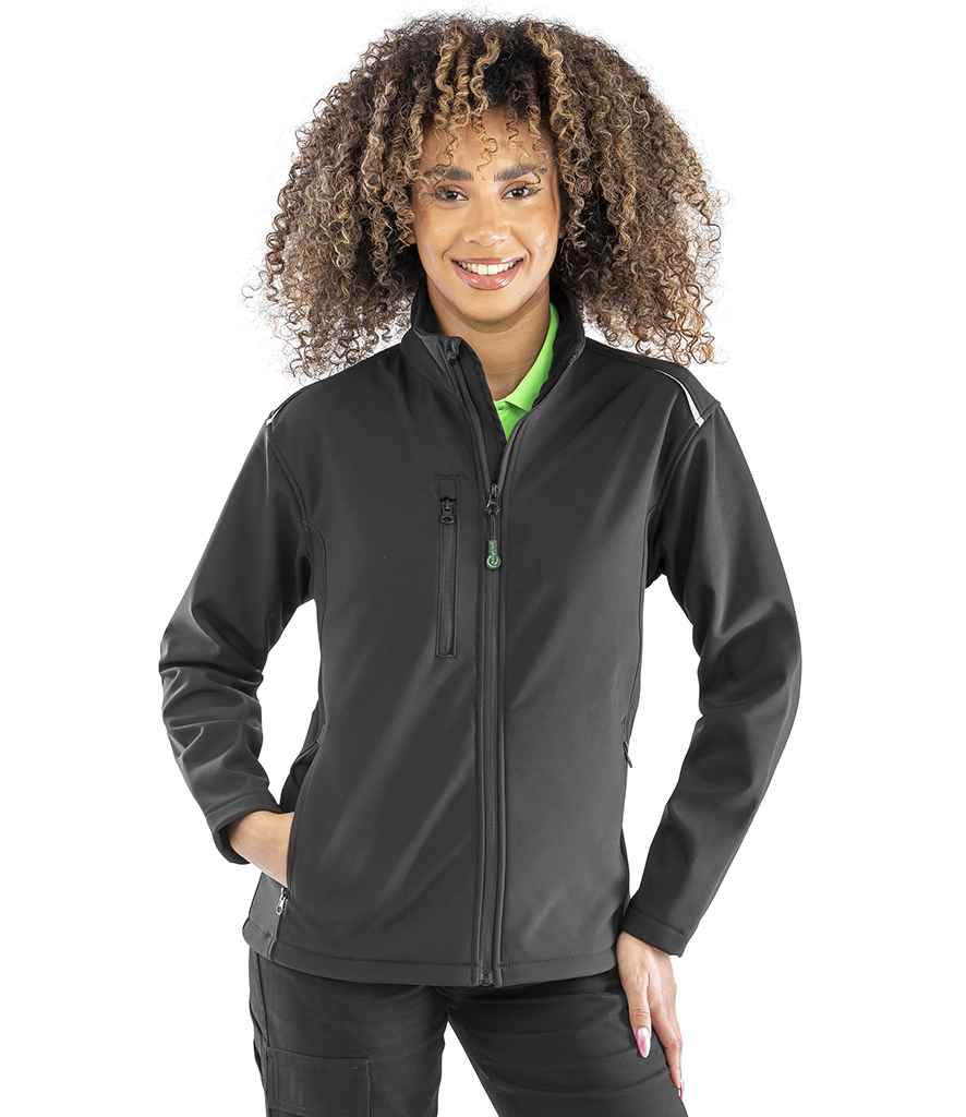 Result Recycled Ladies Three Layer Printable Soft Shell Jacket | Black