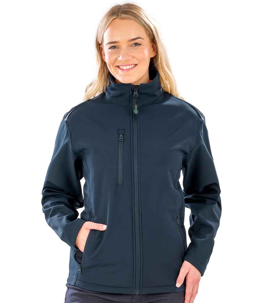 Result Recycled Ladies Three Layer Printable Soft Shell Jacket | Navy