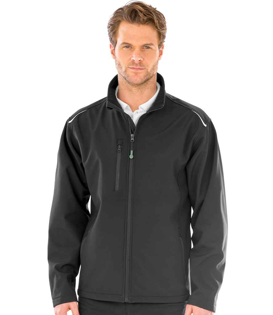 Result Recycled Three Layer Printable Soft Shell Jacket | Black