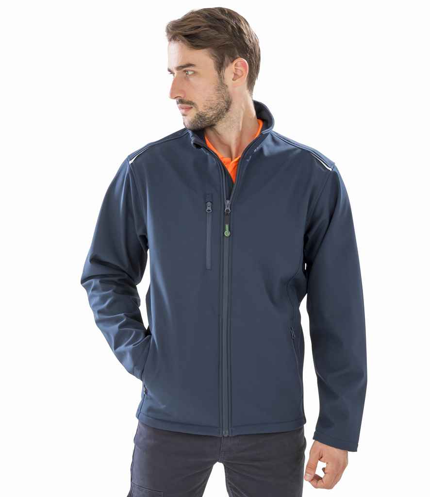 Result Recycled Three Layer Printable Soft Shell Jacket | Navy