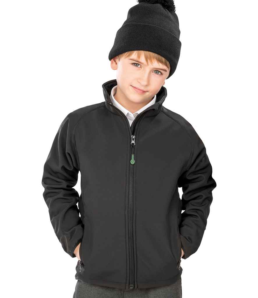 Result Recycled Kids Two Layer Printable Soft Shell Jacket | Black