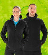 Result Recycled Hooded Micro Fleece Jacket | Black thumbnail 1