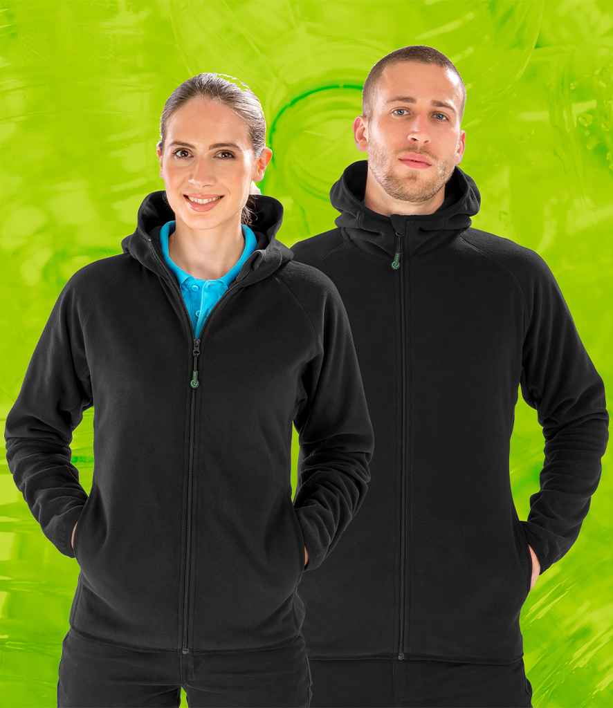 Result Recycled Hooded Micro Fleece Jacket | Black