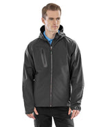Result Recycled Three Layer Printable Hooded Soft Shell Jacket | Black/Black thumbnail 2