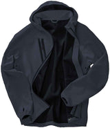 Result Recycled Three Layer Printable Hooded Soft Shell Jacket | Navy/Navy thumbnail 4