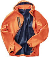 Result Recycled Three Layer Printable Hooded Soft Shell Jacket | Orange/Navy thumbnail 4