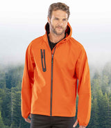 Result Recycled Three Layer Printable Hooded Soft Shell Jacket | Orange/Navy thumbnail 1
