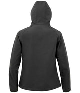 Result Recycled Ladies Three Layer Printable Hooded Soft Shell Jacket | Black thumbnail 3