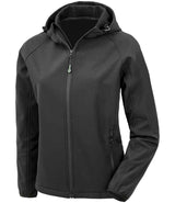 Result Recycled Ladies Three Layer Printable Hooded Soft Shell Jacket | Black thumbnail 2