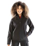 Result Recycled Ladies Three Layer Printable Hooded Soft Shell Jacket | Black thumbnail 1