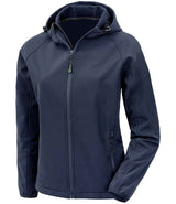 Result Recycled Ladies Three Layer Printable Hooded Soft Shell Jacket | Navy thumbnail 2