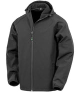 Result Recycled Three Layer Printable Hooded Soft Shell Jacket | Black thumbnail 2