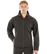 Result Recycled Three Layer Printable Hooded Soft Shell Jacket | Black thumbnail 1