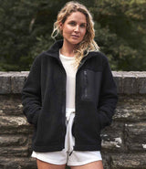Ravine Unisex Full Zip Borg Fleece Jacket | Black thumbnail 1