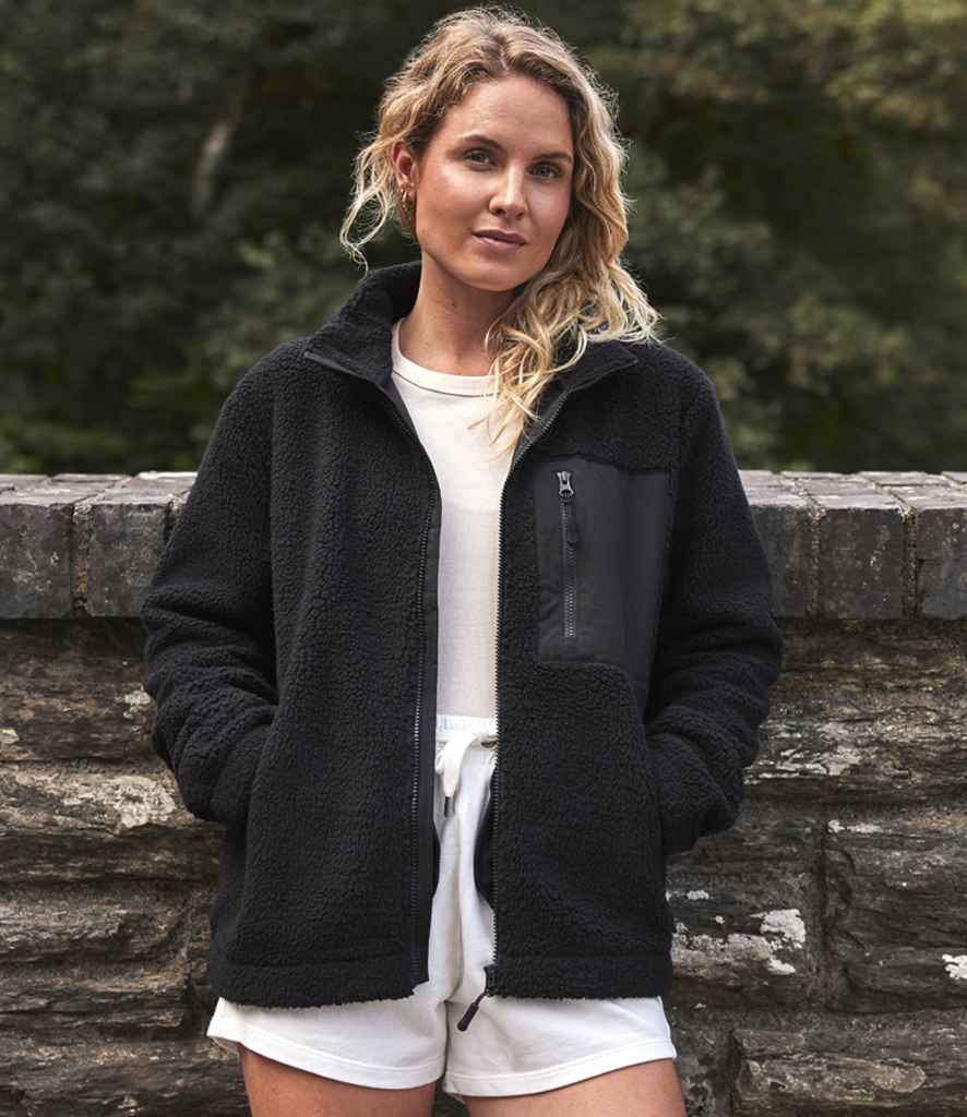 Ravine Unisex Full Zip Borg Fleece Jacket | Black