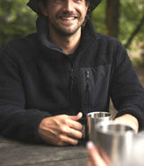 Ravine Unisex Full Zip Borg Fleece Jacket | Black thumbnail 2