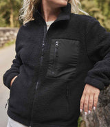 Ravine Unisex Full Zip Borg Fleece Jacket | Black thumbnail 4
