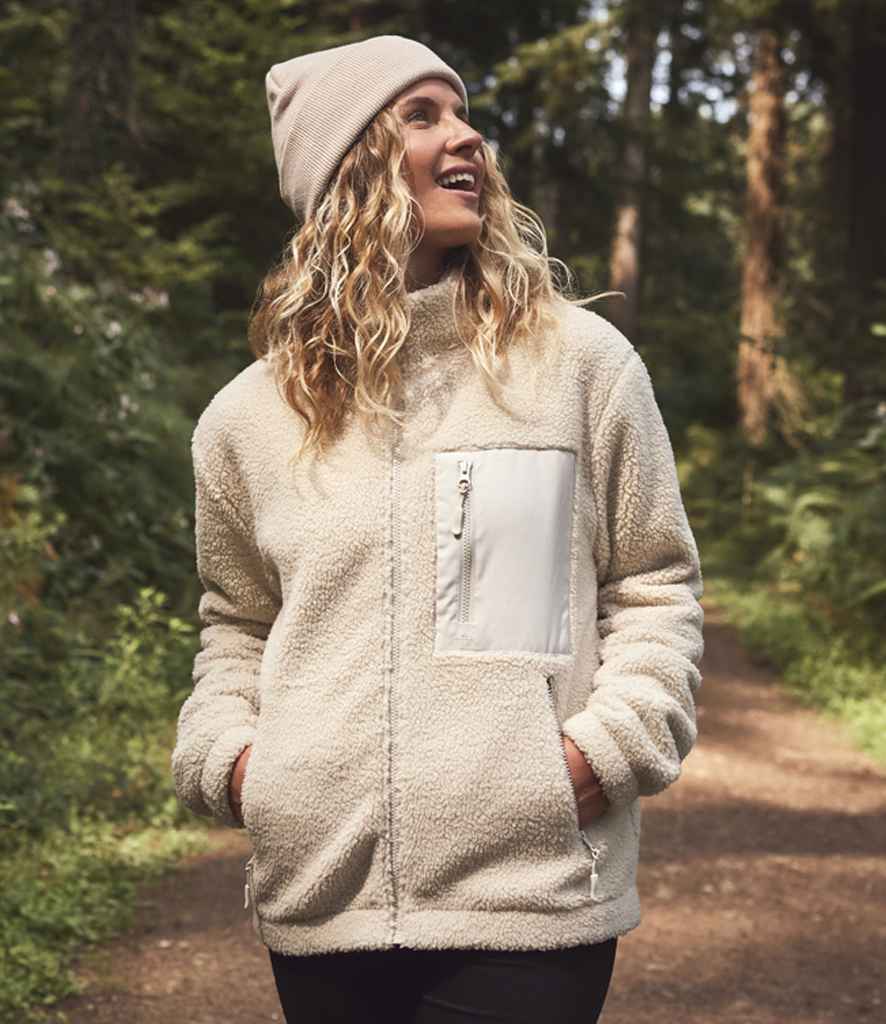Ravine Unisex Full Zip Borg Fleece Jacket | Natural
