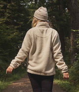 Ravine Unisex Full Zip Borg Fleece Jacket | Natural thumbnail 3