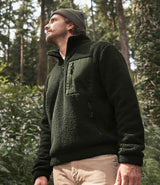 Ravine Unisex Full Zip Borg Fleece Jacket | Olive Green thumbnail 3