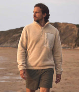 Ravine Unisex 1/4 Zip Borg Fleece | Natural thumbnail 2