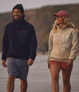Ravine Unisex 1/4 Zip Borg Fleece | Navy thumbnail 2